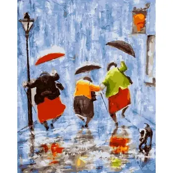 

Frame Diy Painting By Numbers Rain Landscape Kits Paint By Numbers For Adults HandPainted Oil Paints Home Wall Decor