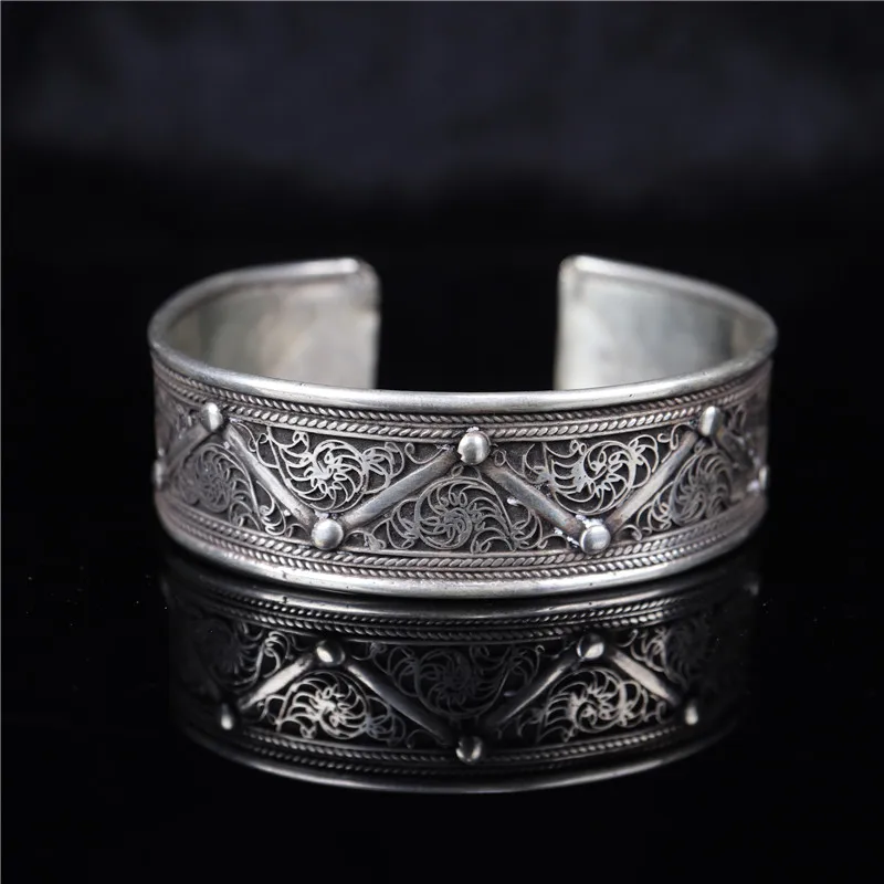 

Nepal handmade silk craft Tibetan Silver Bracelet Tibetan Bracelet