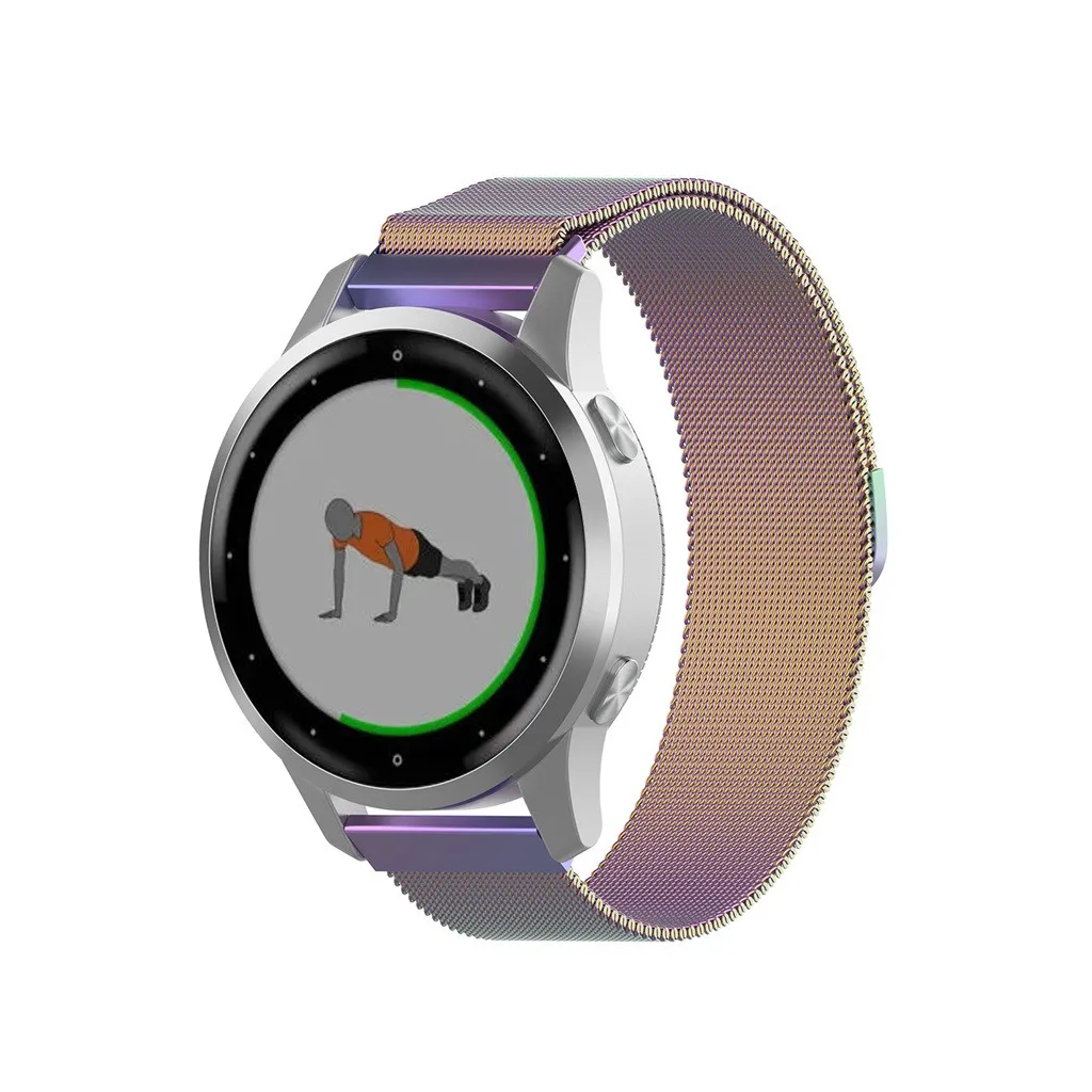 18 мм широкая нержавеющая сталь наручные часы с ремешком-сеткой ремешок браслет для Garmin Vivoactive 4S часы сменный Браслет для часов