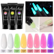 Poly Gel lumineux pour Extension des ongles 15ML, brillant dans l'obscurité, indolore, construction rapide, acrylique Poly Nail Art, manucure