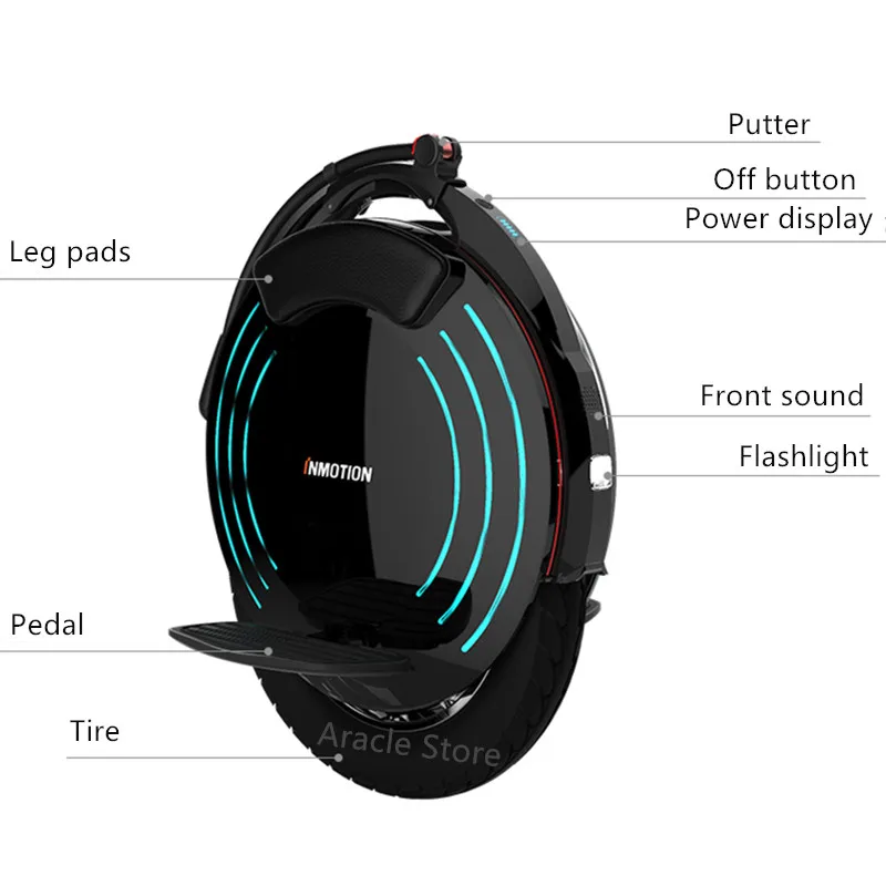 INMOTION V10 Электрический Одноколесный велосипед светодиодный светильник со