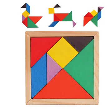 

Quality Children Mental Development Tangram Wooden Jigsaw Puzzle Educational Toys for Kids