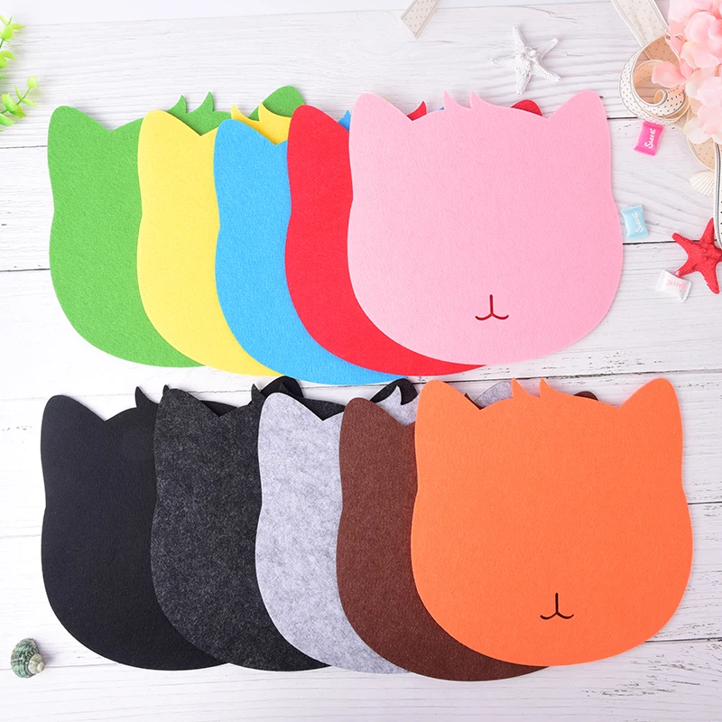 Cute Felt thicken Mouse Pad Office Desk Accessories Organizer School Supplies Tools Cat Shaped |
