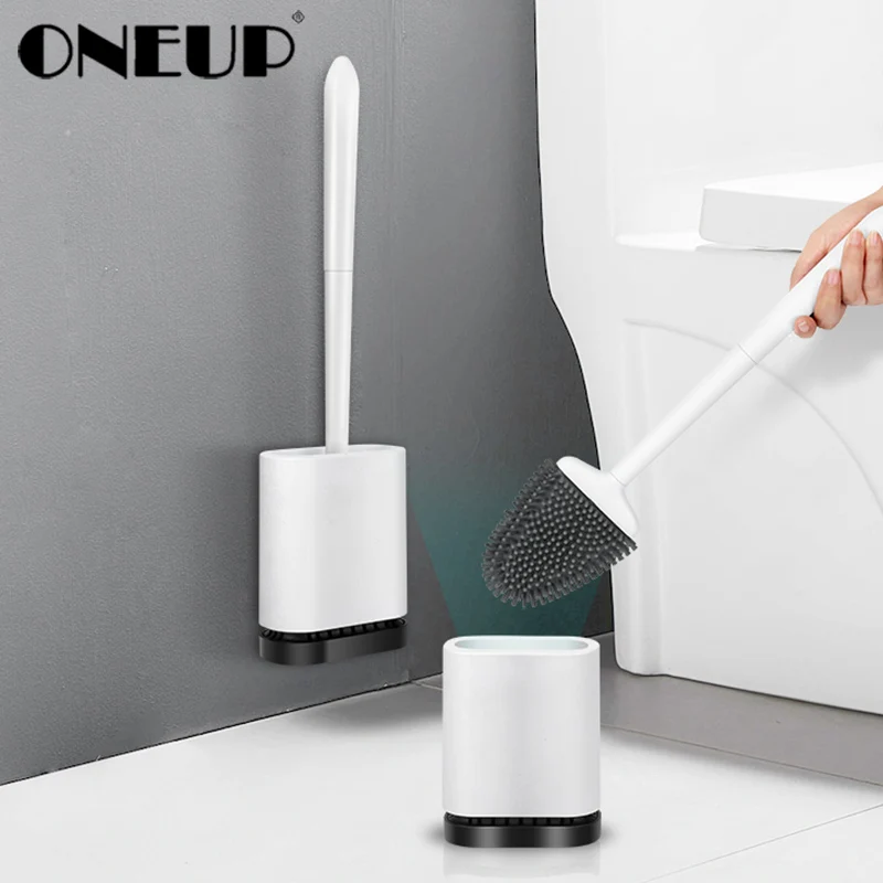 ONEUP Toilet Brush Rubber Head Holder Cleaning Brush Simple Toilet