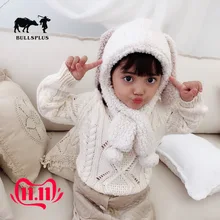 Новинка года; сезон осень-зима; хлопковые и шерстяные наушники с длинными ушками; Детские Зимние теплые кашемировые Шарфы и шарфики; головной платок