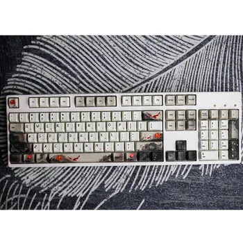 

Koi Lotus Cherry Keycaps Five-sided Sublimation PBT 108 Keycap Mechanical Keyboard Dedicated Key-Caps