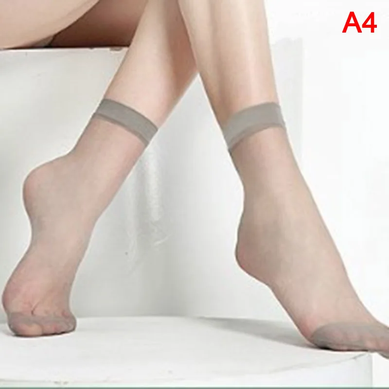 10 Pairs Girl Ankle Sox Female Short Socks Women's Socks Thin Crystal Transparent Silk Socks Girl Ankle Sox gold toe socks for women