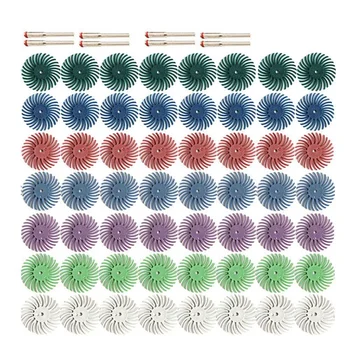 

GTBL 64Pcs Brushing Disc Kit Abrasive Brush Detail Polishing Wheel Wood Carving Slit Polishing for Polishing Tool Accessories
