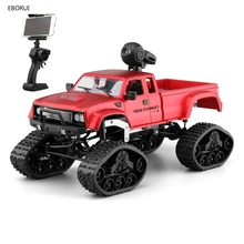 Eborui FY002AB + Wifi Rc Truck 2.4Ghz 1/16 4WD Off-Road Afstandsbediening Vrachtwagen Front Light Wifi Fpv 0.3MP Camera Militaire Truck Rtr