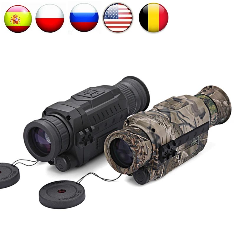 Portable Monocular Telescope Monocular Telescope WG535 Digital Night Vision Monoculars 200m full dark DVR NIght Vision Scope 5X Optical Magnification Photo Video Hunting Cameras
