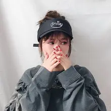 Женская и мужская Корейская Стильная летняя свободная бейсбольная кепка, регулируемая бейсбольная кепка с вышитыми буквами, одноцветная Спортивная уличный солнцезащитный козырек, шапка