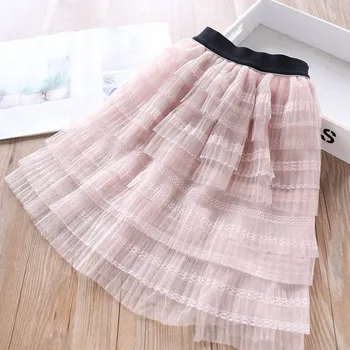 

2020 Spring and Summer Girls Elastic Waist Cake Skirt Baby Half-length Mesh Skirt Childrenswear Wholesale