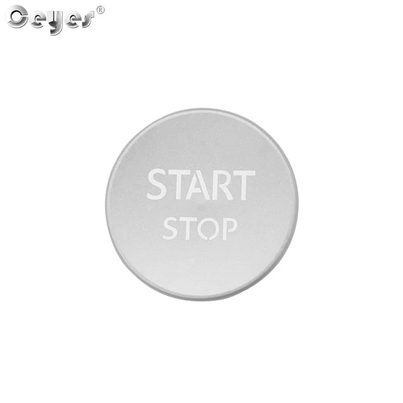 Ceyes наклейки для автомобиля ford Peugeot 5008 3008 408 508l 2008 308 4008 двигателя автомобиля кнопка запуска и остановки кольцо с чехлом для авто Стайлинг - Название цвета: Silver Button Cover
