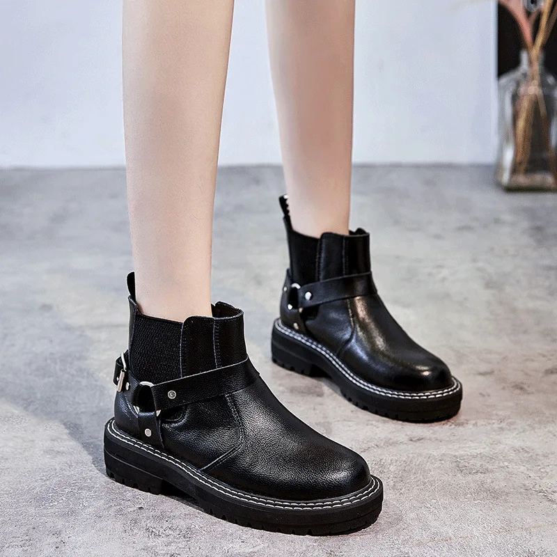 Женская обувь botas mujer Сезон осень Ботинки Martin из натуральной кожи Модные