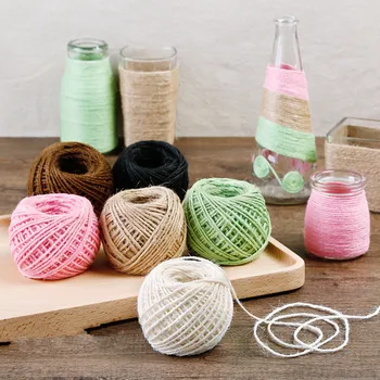 

50Meters Natural Burlap Hessian Jute Twine Cord Hemp Rope Party Wedding Gift Wrapping Cords Thread DIY Scrapbooking Craft Decor