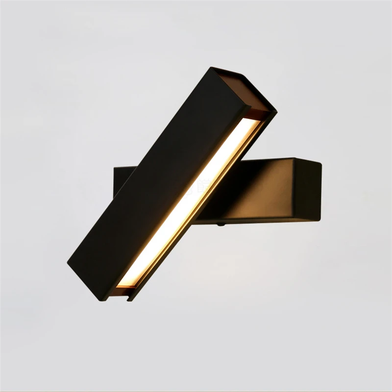 Modern Led Wall Lamp Black White 10w Rotatable Aisle Stairs Wall