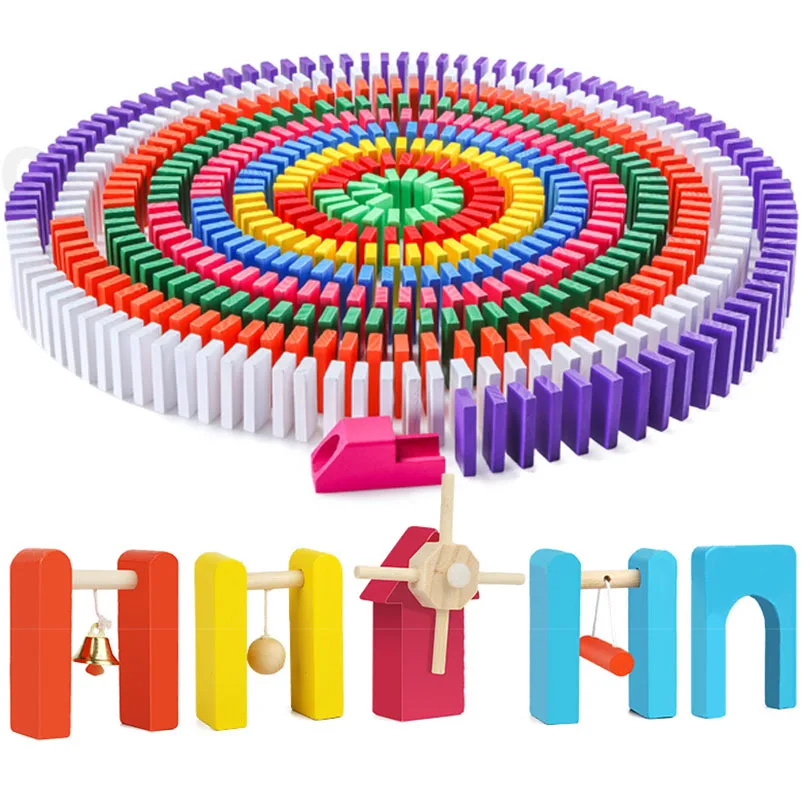 price cut  120Pcs Chidlren Wooden Domino Toys Institution Accessories Organ Blocks Dominoes Games Montessori E