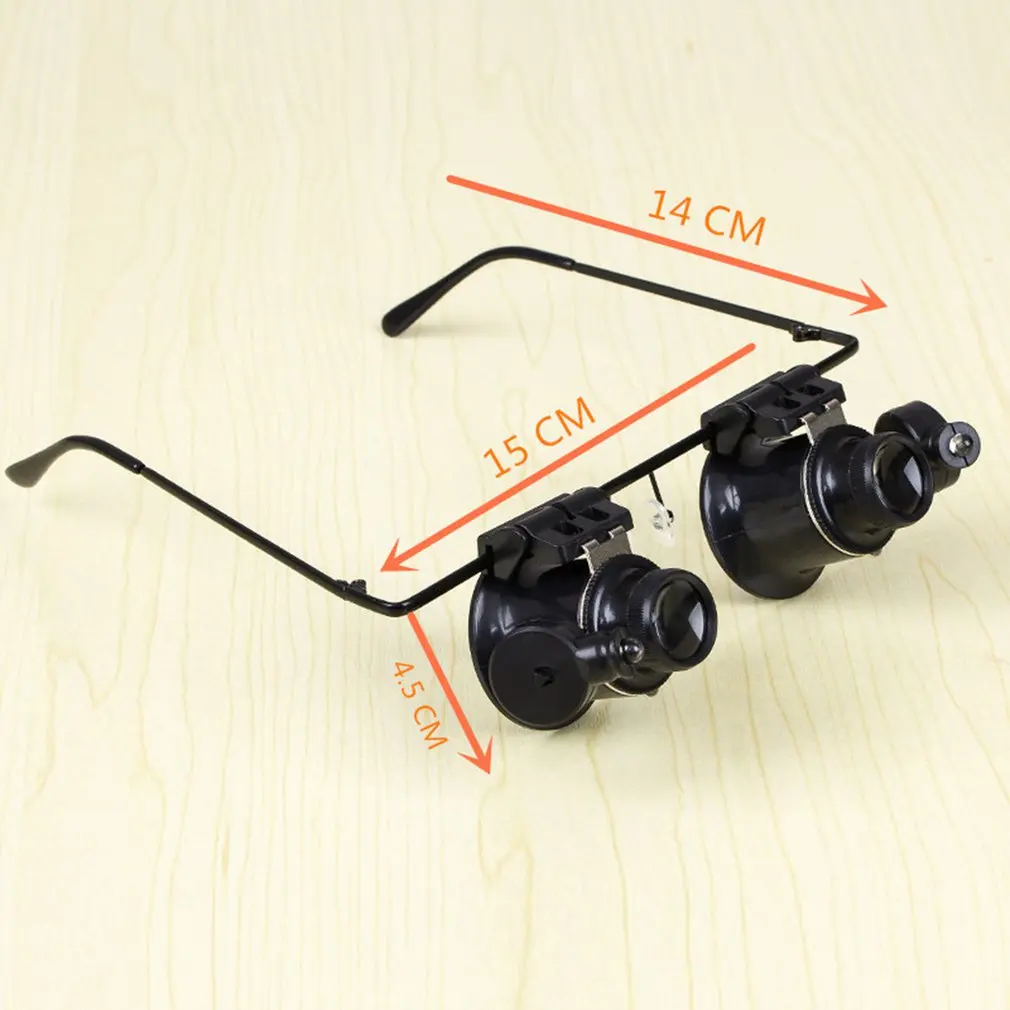 

LED Light Watch Repair Magnifier four set lens 10x 15x 20x 25x Eyewear Magnifier Watch