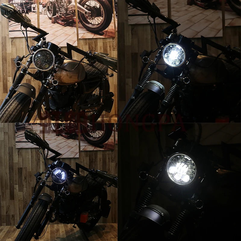 5,75 дюймов светодиодный проектор для мотоцикла, фара для Harley Davidson Street 500 XG750 Sportster 1200 883, железная 883 DRL фара