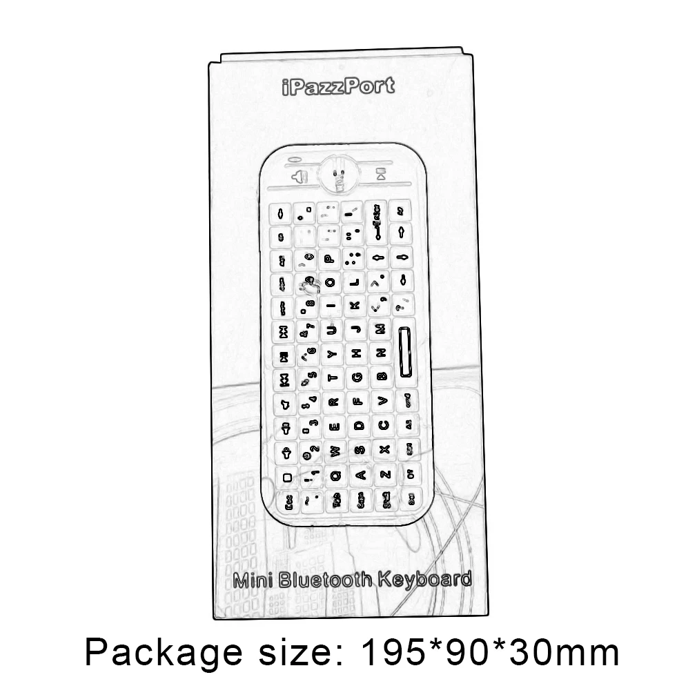 IPazzPort KP-810-16B Мини Размер беспроводной 3,0 клавиатура маленькая портативная клавиатура для Android для IOS