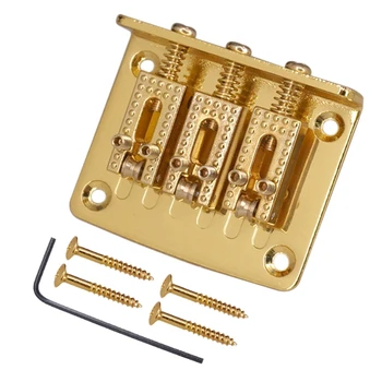 

3 String Guitar Ball String Bridge Bridge Pull String Hard Tail Guitar Bridge Tail 3 String Guitar Replacement Gold