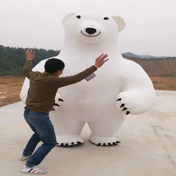 

New 2.8m Polar Bear Inflatable Mascot Costume Suits Cosplay Party Game Dress Advertising Dress Outfits Carnival Halloween Adults