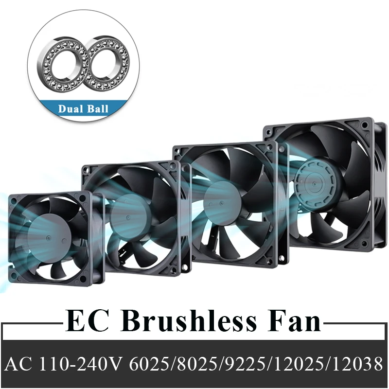 1 шт. Gdstime EC Бесщеточный Охлаждающий вентилятор AC 110 в 120 220 240 В шарикоподшипник