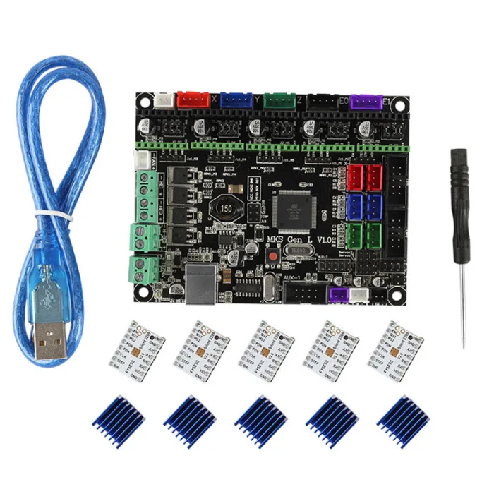 Горячая 3d принтер доска MKS Gen L V1.0 контроллер с 5 шт. TMC2209V2.0 для Ramps1.4/Mega2560 R3