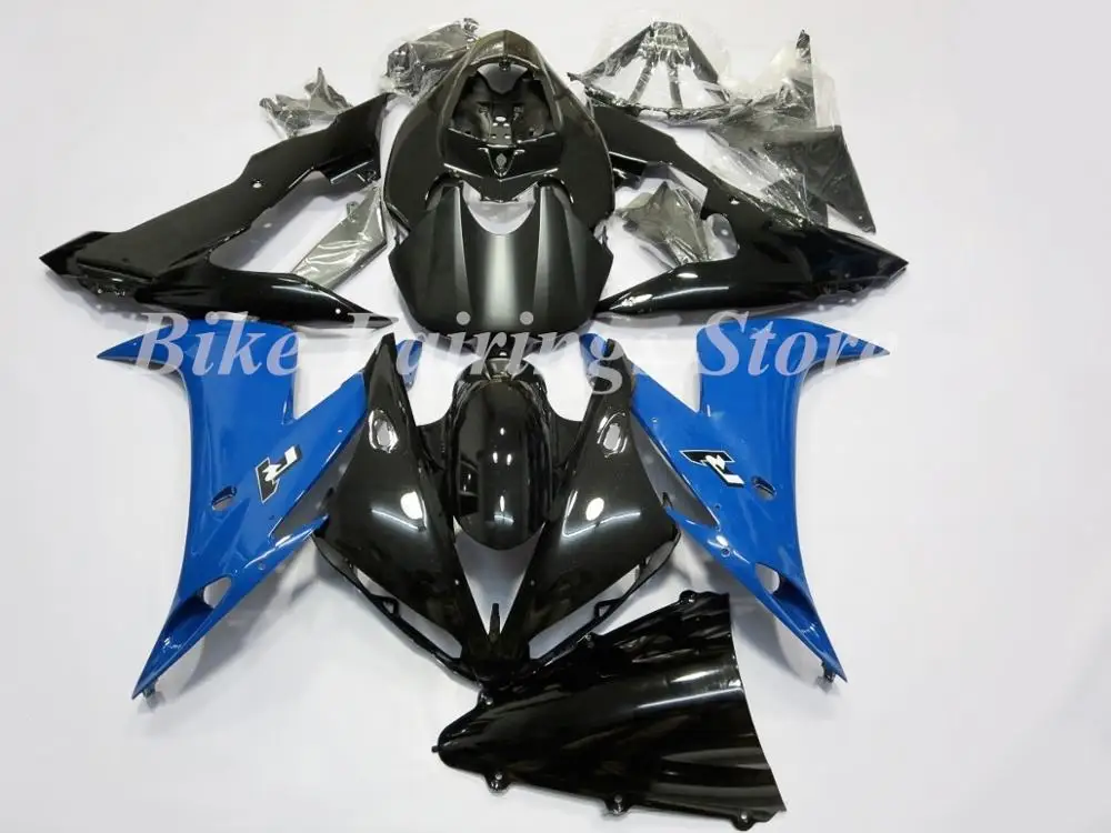 Blue Black Glossy Высокое качество литья под давлением ABS мотоцикл обтекатель комплект подходит для Yamaha 2004 2005 2006 YZF R1 пользовательские FIAT - Цвет: Blue Black Glossy