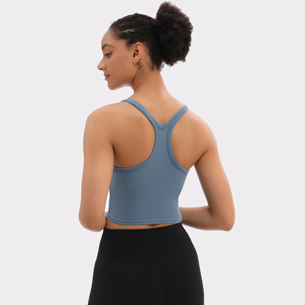 Women Tank Top Sports Bra Padded High Impact Backless Sport Push Up Bra