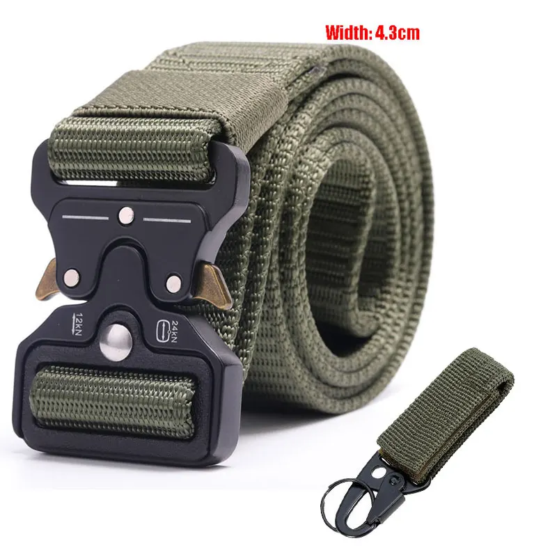 4.3cm blet and 1hook Военный Тактический нейлоновый ремень с металлической пряжкой Регулируемый армейский полицейский открытый быстросъемный тренировочный ремень для охоты ширина 3,8 см 4,3 см - Цвет: 4.3cm blet and 1hook