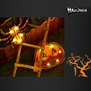 

Halloween pumpkin string lanterns light ghost grimace scary atmosphere battery box decorative lamp indoor Kid toy