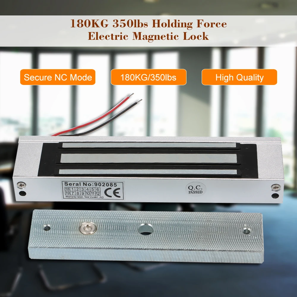 

OWSOO 180KG 350lbs Holding Force Electric Magnetic Lock For Door Access Control System Electromagnet Fail-Safe NC Mode