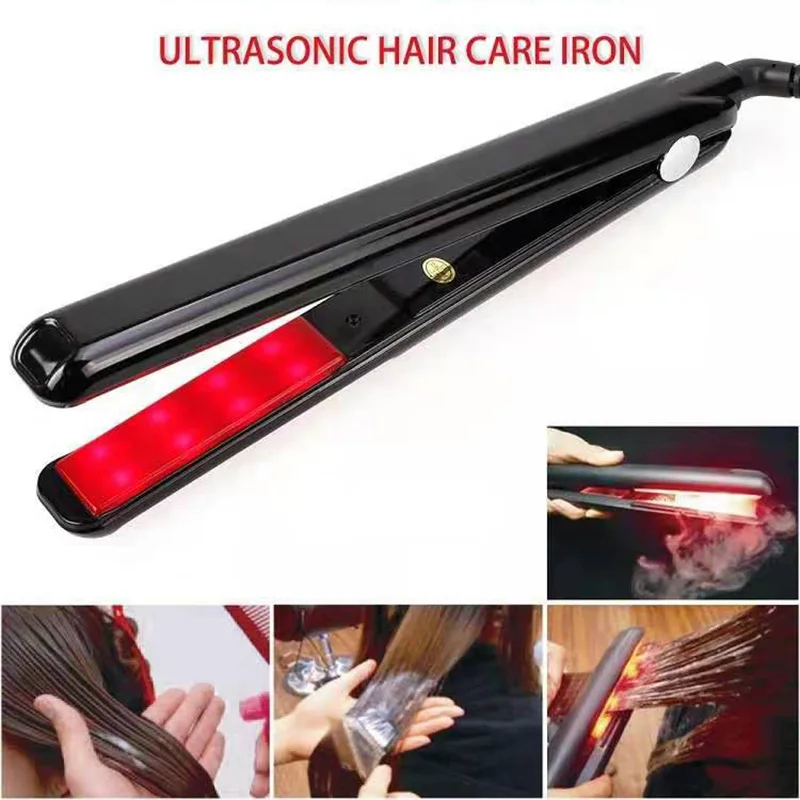 Professional Ultrasonic Infrared Hair Care Iron Recovers Damaged Tool LCD Display Hair Treatment Styler Cold Iron Straightener 3