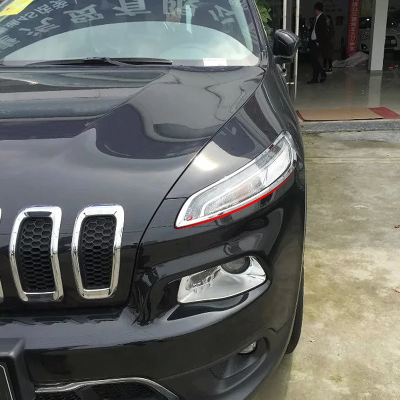 Для Jeep Cherokee ABS хромированный передний головной светильник крышка лампы Отделка гарнир Рамка протектор Аксессуары
