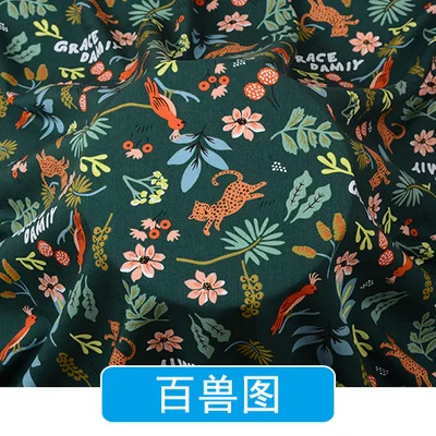 Новая пасторальная элегантная камуфляжная ткань с цветами и листьями для девочек, летняя рубашка, домашняя одежда, платье, блузка - Цвет: 39