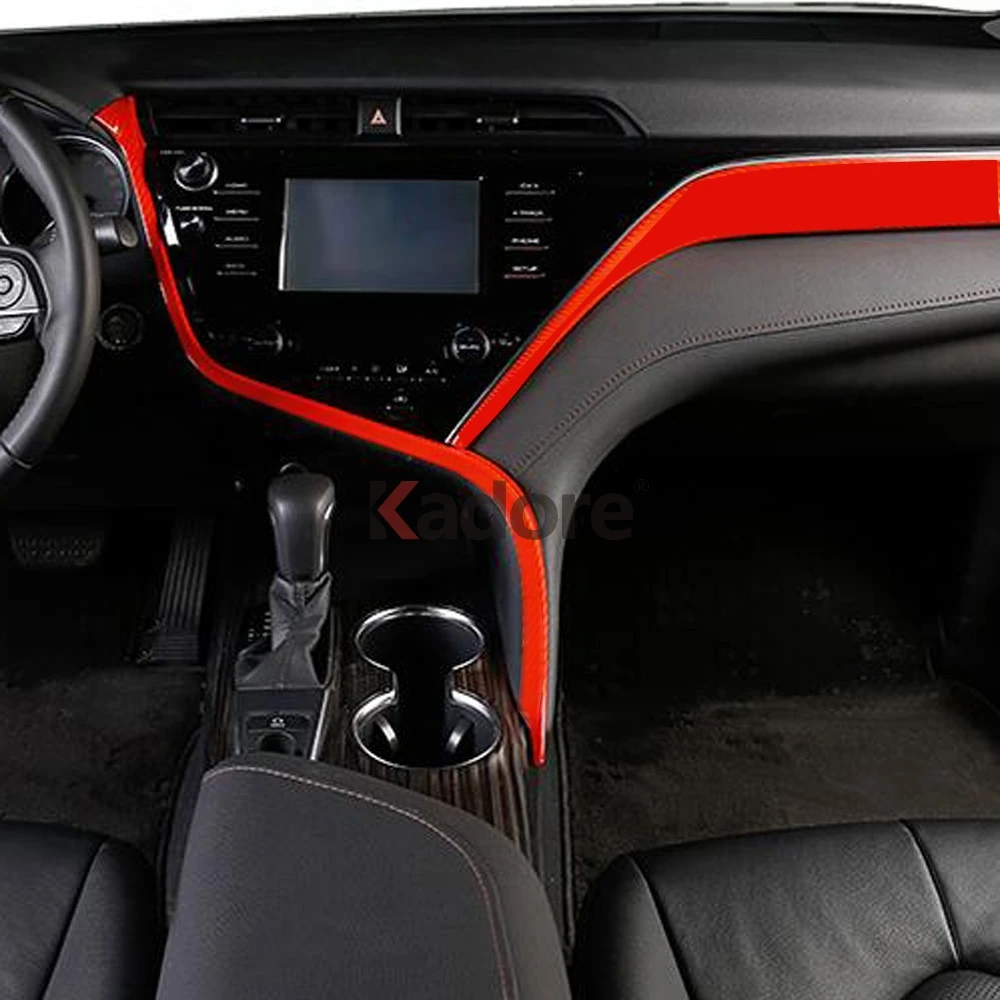 Для Toyota Camry приборной панели автомобиля центр управления Край Отделка крышки интерьера украшения наклейки полоски аксессуары Стайлинг