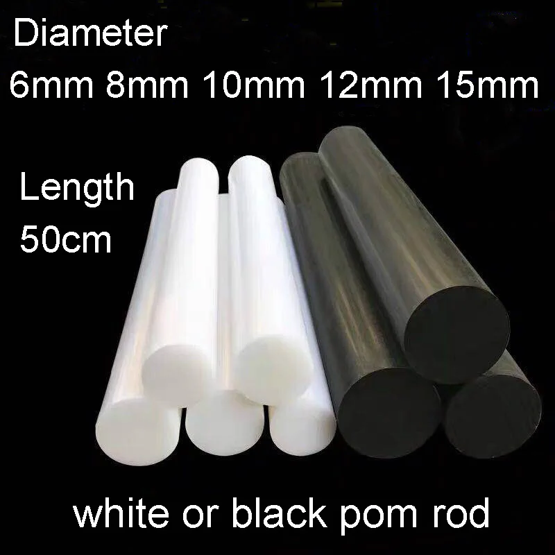 White Natural Acetal Round Rod Copolymer Dia.6mm x 295mm long FREE POST 