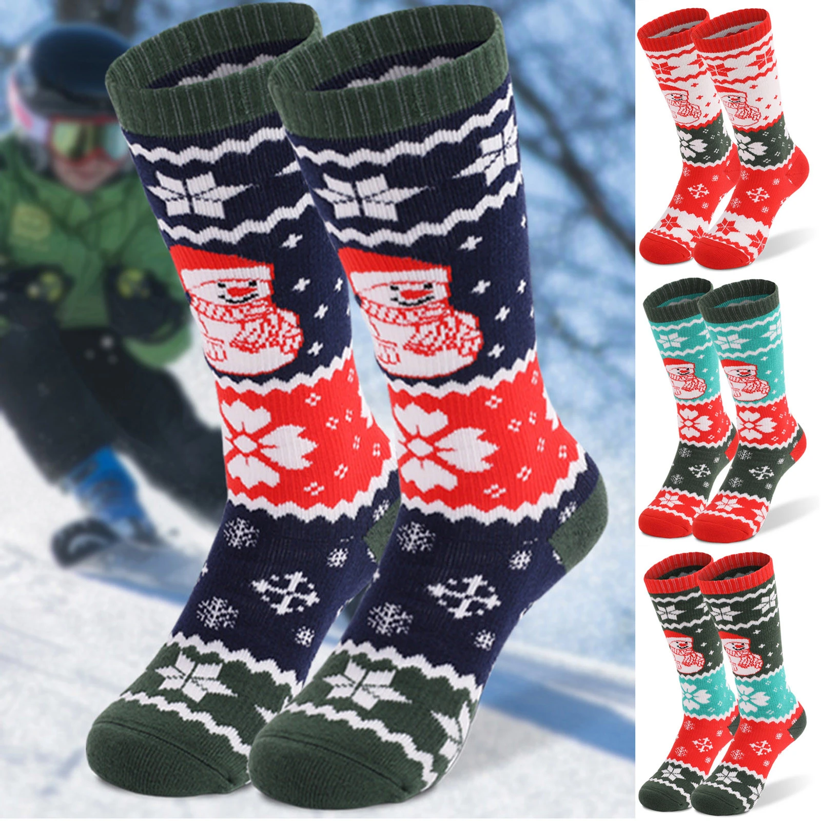 Gronden Zuinig spellen Kids Ski Sokken Dikke Katoenen Sport Snowboard Fietsen Skiën Voetbal Sokken  Mannen Vrouwen Kerst Print Elastische Thermosocks Thermische|Ski sokken| -  AliExpress