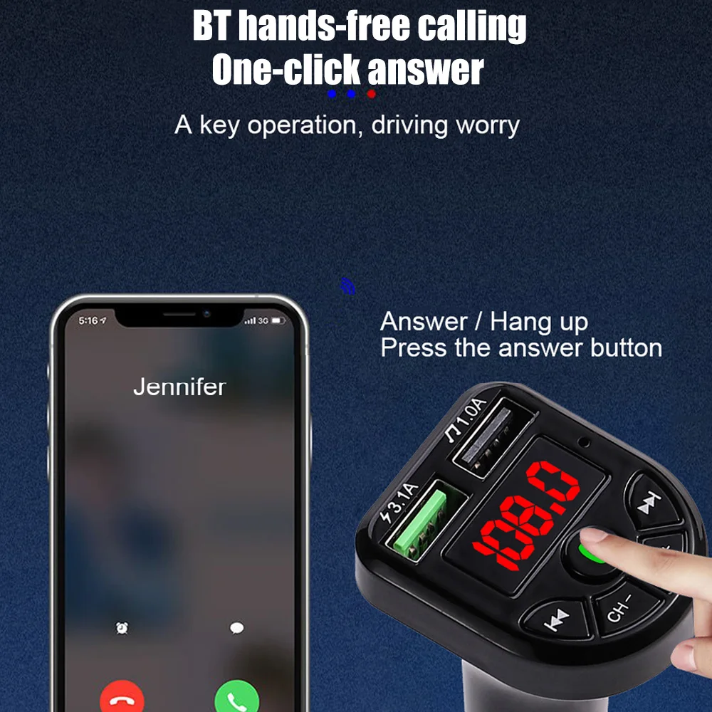 BTE5 Автомобильный MP3-плеер BT fm-передатчик автомобильный fm-модулятор двойной usb зарядный порт для 12-24 В общего транспортного средства
