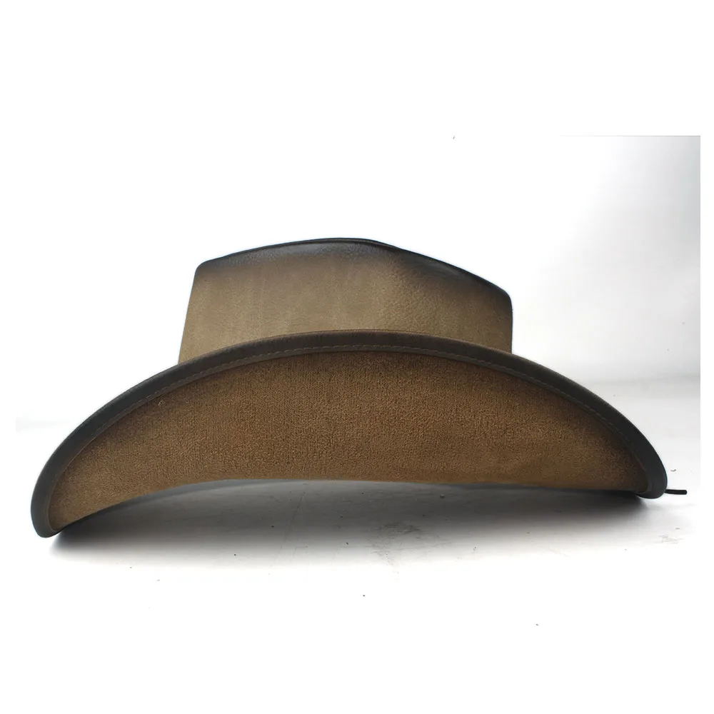 Leather Men Women Western Cowboy Hat Wide Brim Hat Outdoor Sombrero Hombre Cowgirl Hat