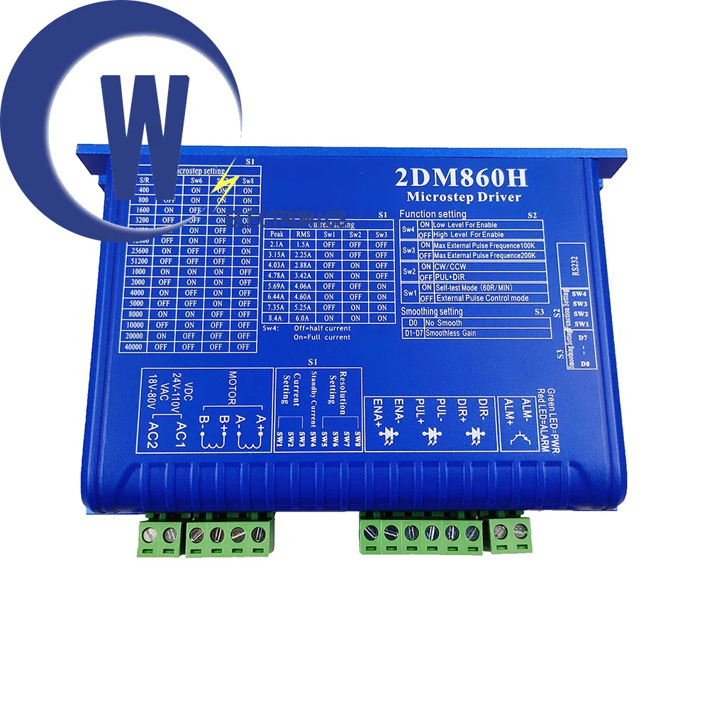 

2-фазный цифровой шаговый двигатель 2DM860H, универсальный драйвер 2DM860H/2DM860 2,1a-8.4A 24-80V AC & DC для шагового двигателя серии NEMA 34