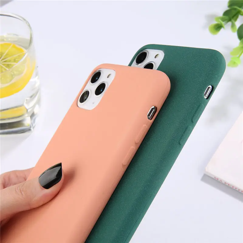 Lovebay силиконовый чехол для телефона для iPhone 11 Pro X XR XS Max 7 8 6 6s Plus карамельный цвет однотонный матовый чехол Мягкая задняя крышка из ТПУ