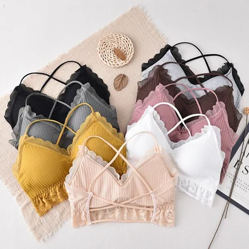 

Comfortable New Fashion Women Bra Wrap Top Lace Tube Top Beauty Back Wireless Underwear Push Up Lingeries Sexy Crop Top
