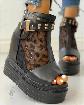 

Sandalias Mujer 2020 Women Sandals Wedges Shoes for Women High Heels Sandals Summer Shoes Chaussures Femme Platform Sandals