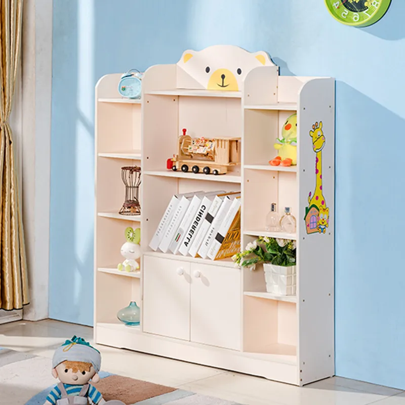 Детский книжный шкаф простой книжный шкаф посадка детский сад Полки мультфильм студентов с дверцами детское хранилище для игрушек дома