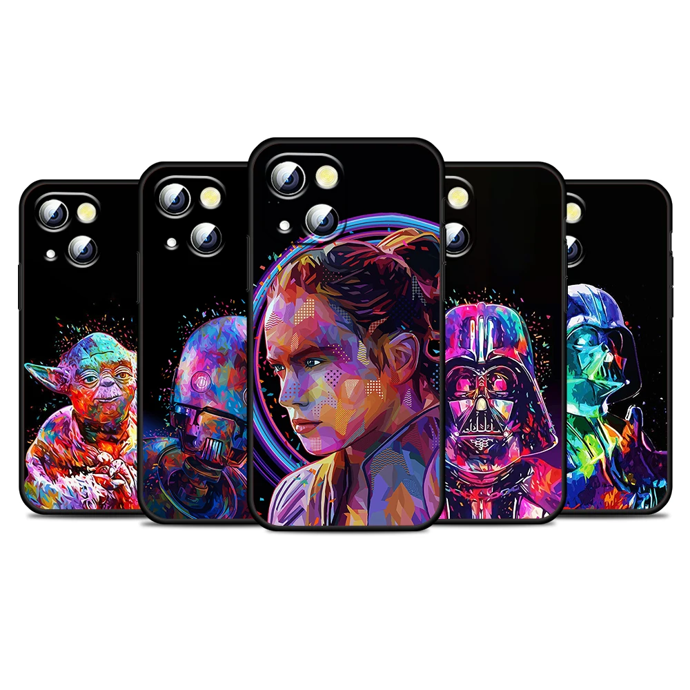 Star Wars Color Robot For Apple iPhone 13 12 11 Pro Max Mini XS X XR 6S 6 7 8 Plus 5S SE2020 Soft Black Phone Case | Мобильные