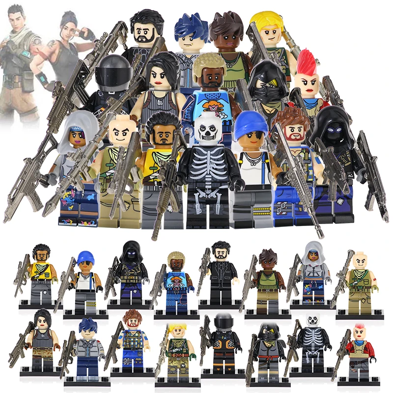 

Set Sale Building Blocks Bricks With Real Metal Weapon Default Skin No.1 Jesse.Mccree Game Figures Children Toys KF6038 KF6050
