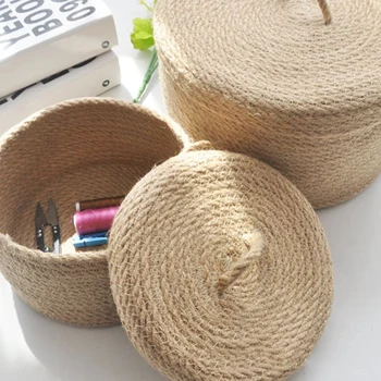 

Nordic Style Jute Box Woven Storage Box Jewelry Makeup Storage Box Storage Box