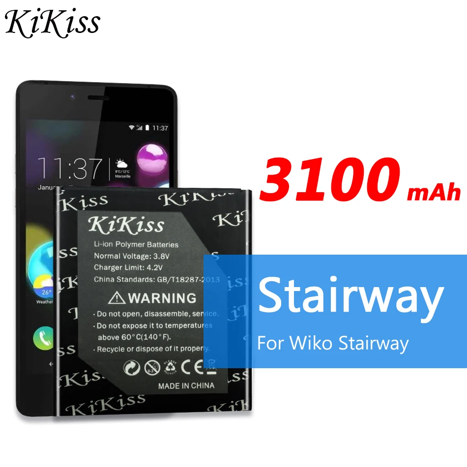 Для Wiko Stairway 3100 мАч смартфон с высокой емкостью Аккумулятор для Wiko Stairway